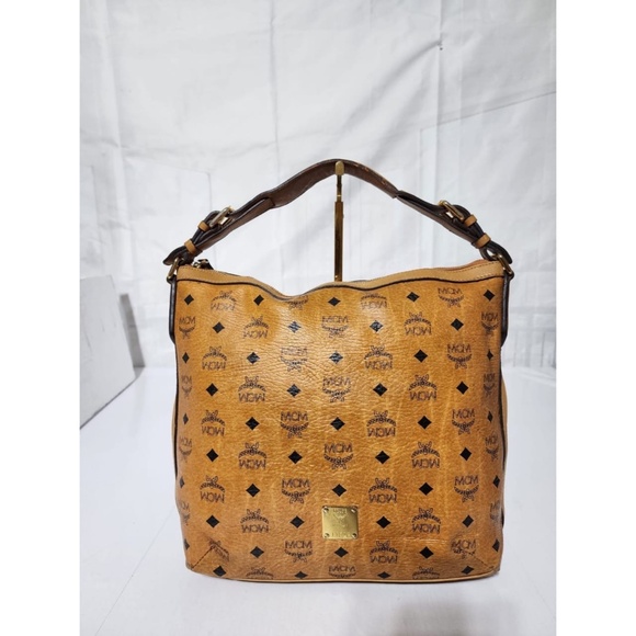 Authentic MCM Visetos Shoulder Bag Cognac - Picture 11 of 14